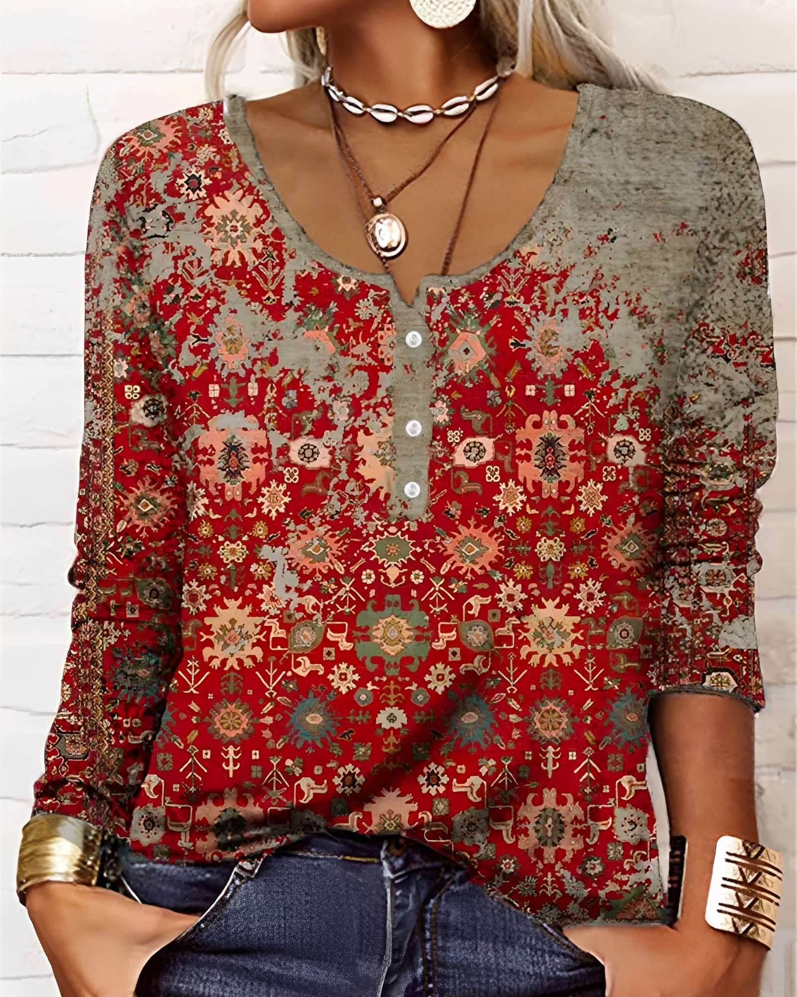 Alejandra - Blusa Estilosa con Medio Botón