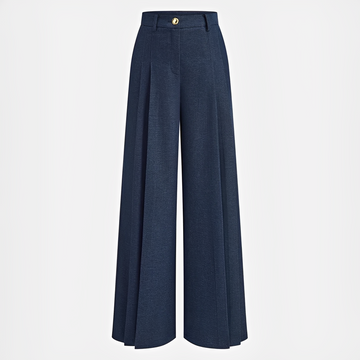 Odessa - Pantalones de Corte Ancho con Pliegues
