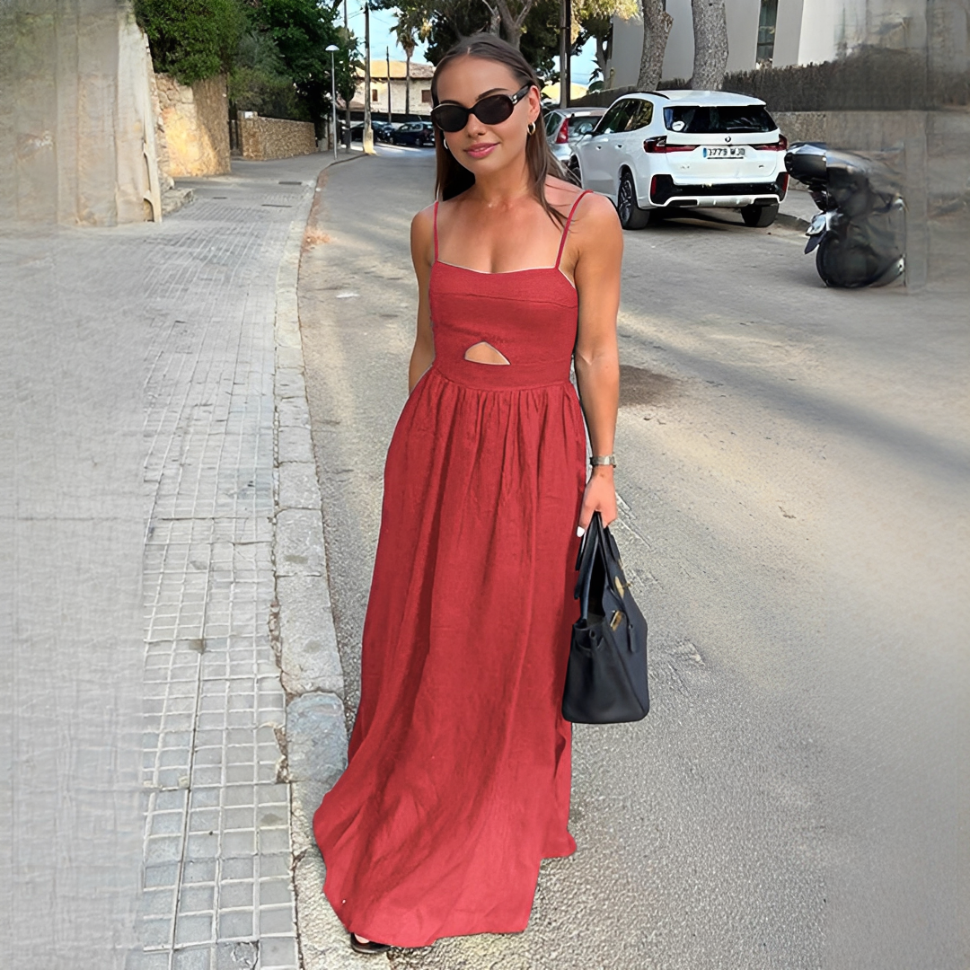 Meadel - Vestido largo sin mangas chic