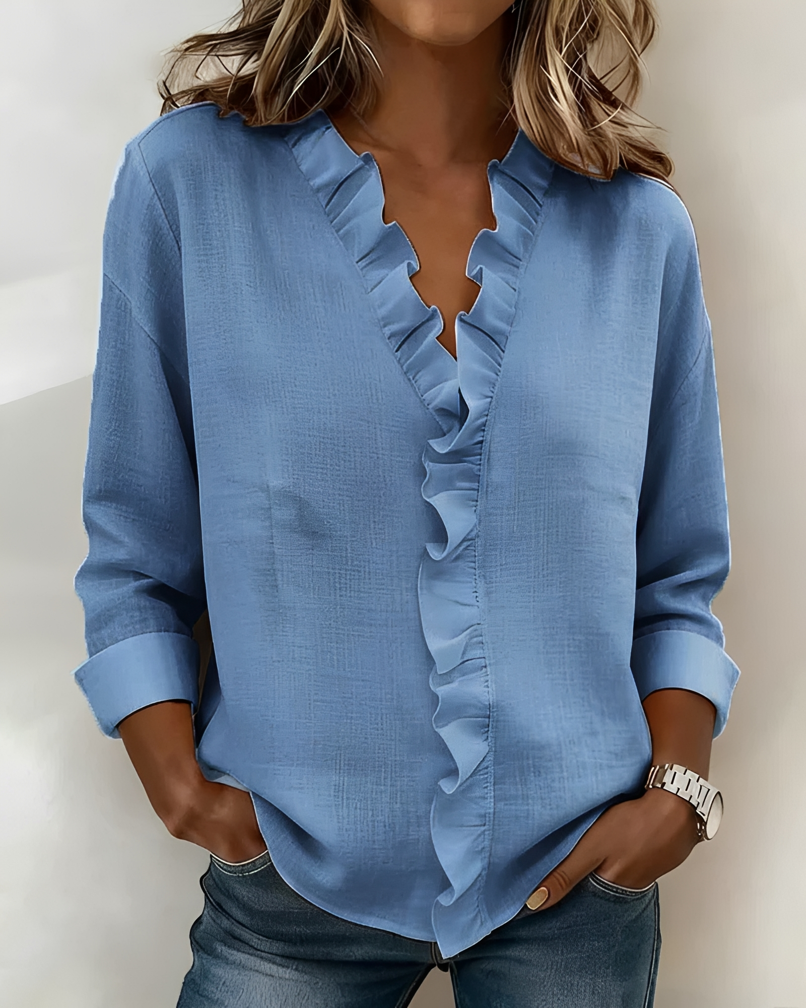 Marjorie - Blusa Elegante de Manga Larga
