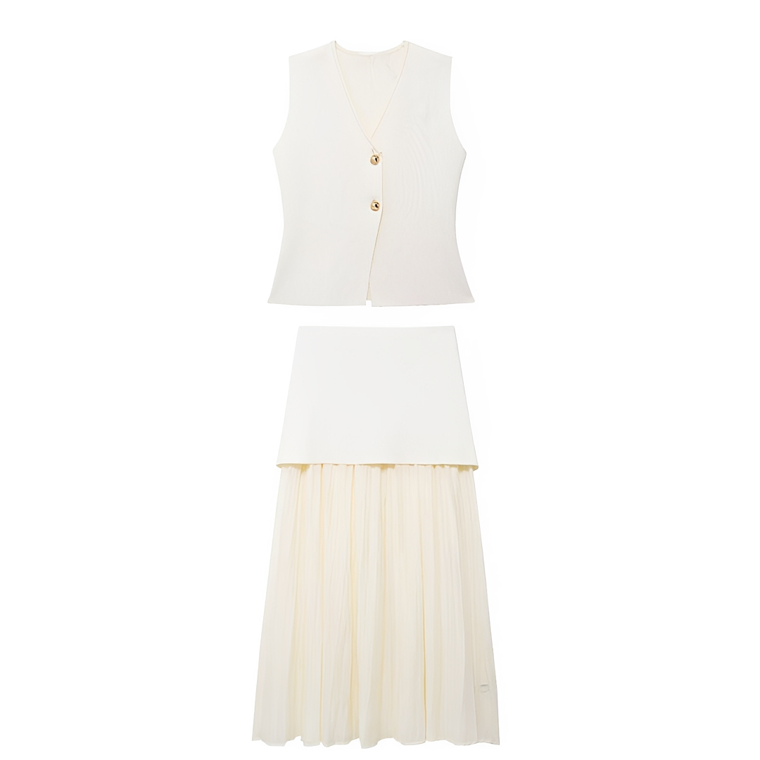 Airen - Conjunto de Chaleco y Falda Casual