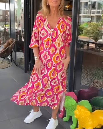 Rachael - Vestido Midi Elegante con Cuello en V