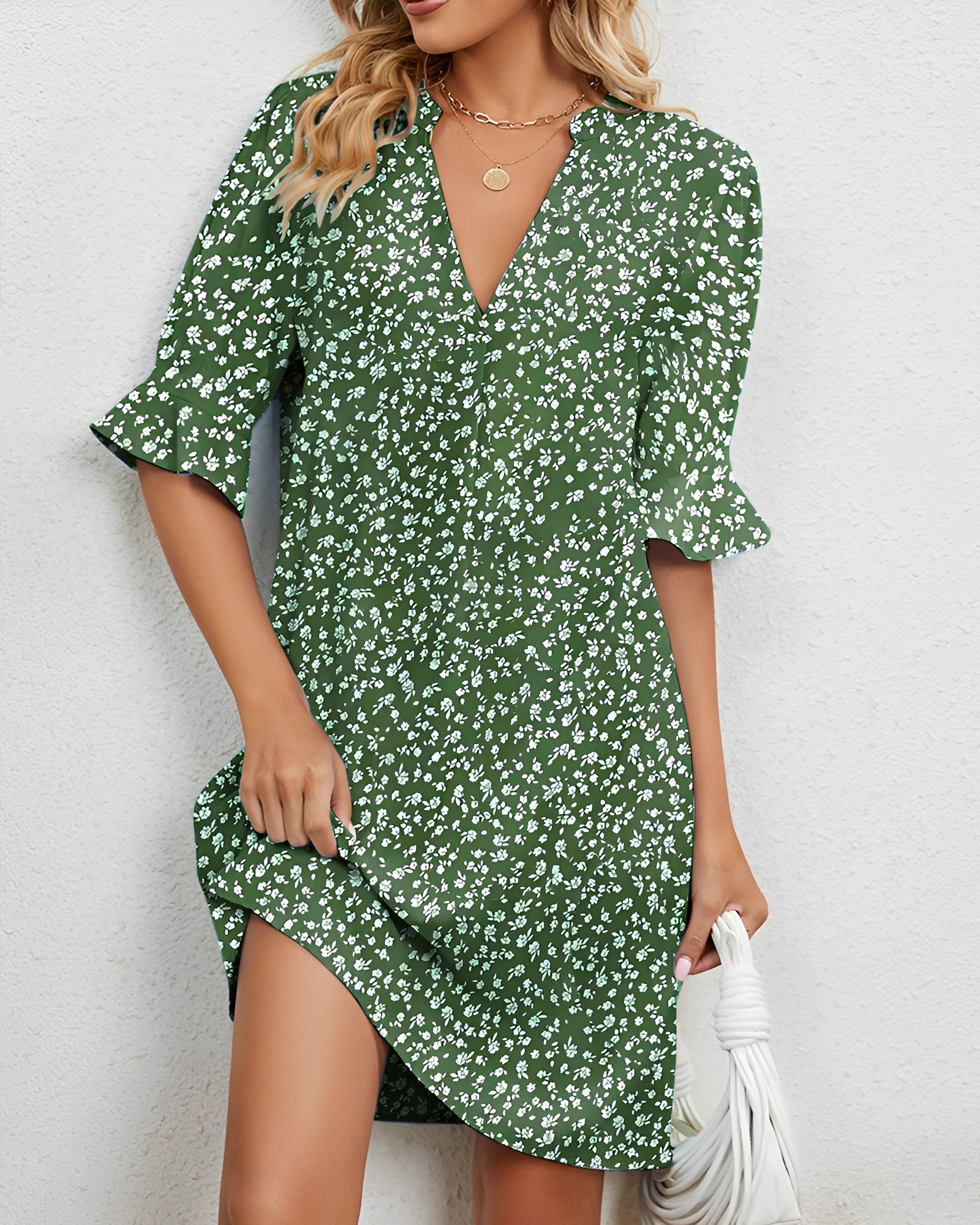 Shelley - Vestido Midi Elegante con Cuello en V