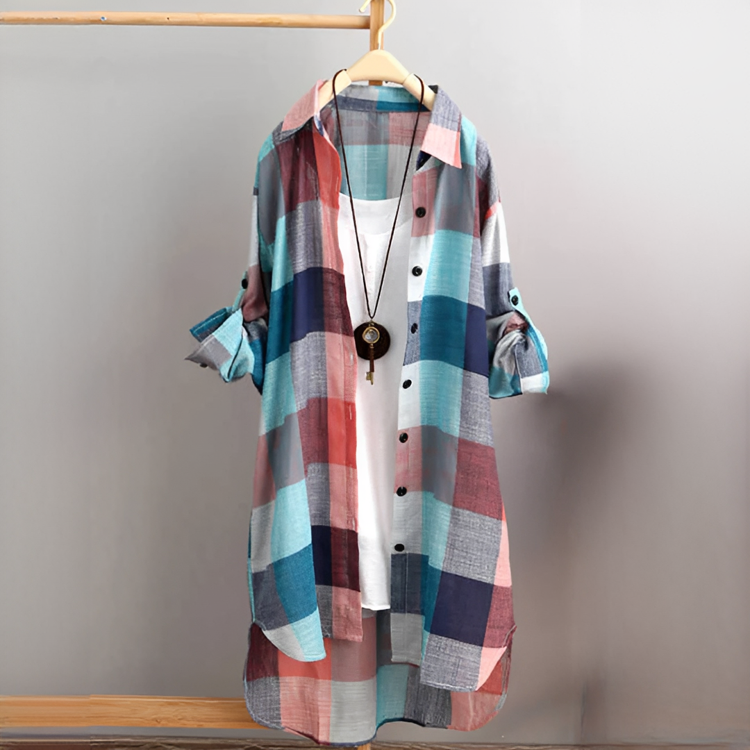 Janis - Camisa a Cuadros de Corte Relajado