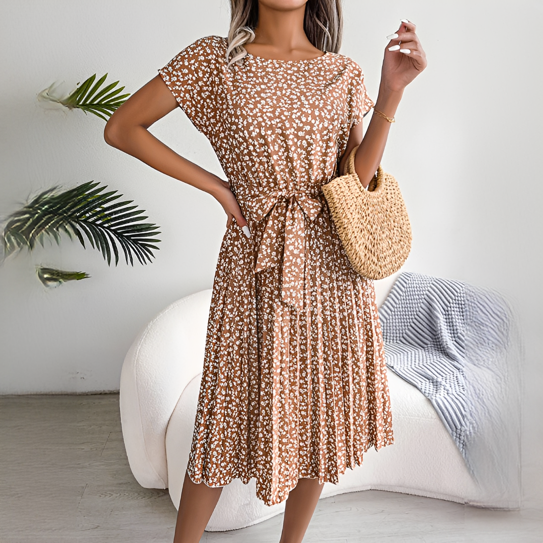 Lyka - Vestido de verano sofisticado de manga corta para mujer