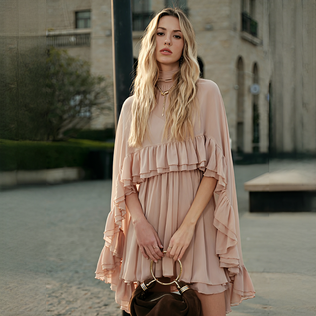 Zhuchin - Vestido moderno con volantes