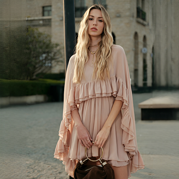 Zhuchin - Vestido moderno con volantes