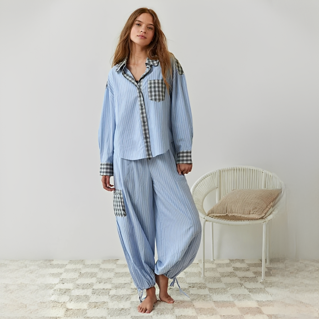 Elena - Conjunto de pijama de dos piezas elegante