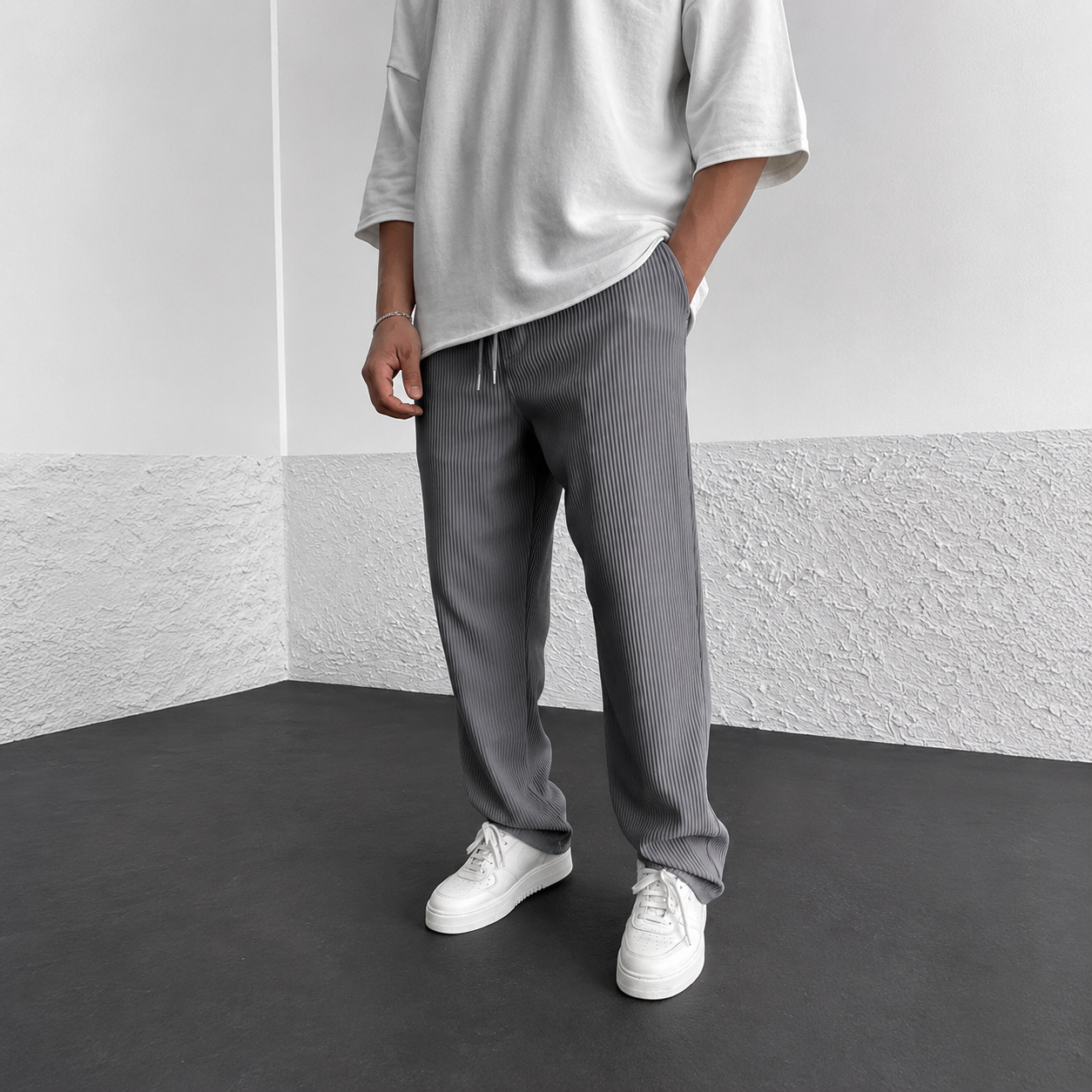 Zeke - Pantalones Sueltos con Cordón Casual