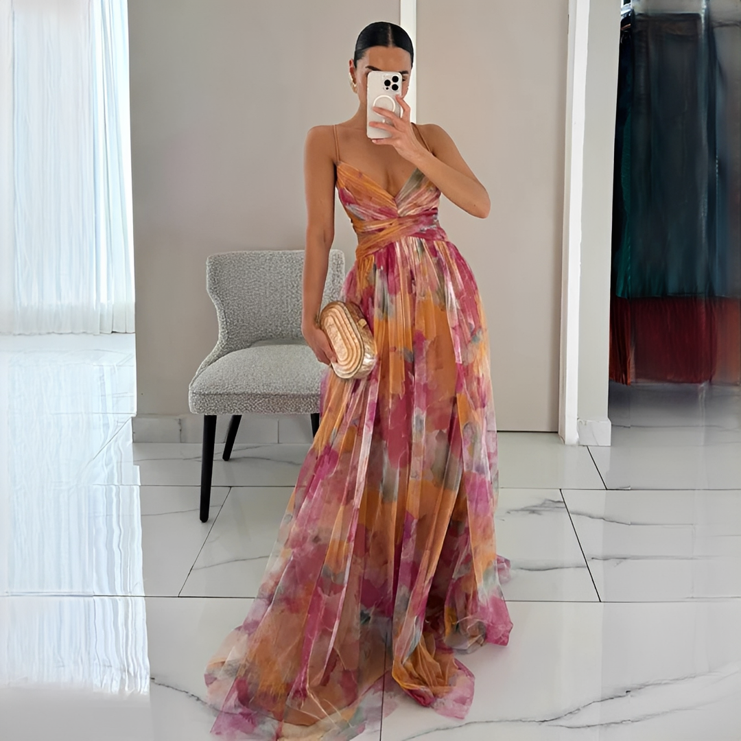 Darrisha - Maxi vestido elegante con cintura cruzada