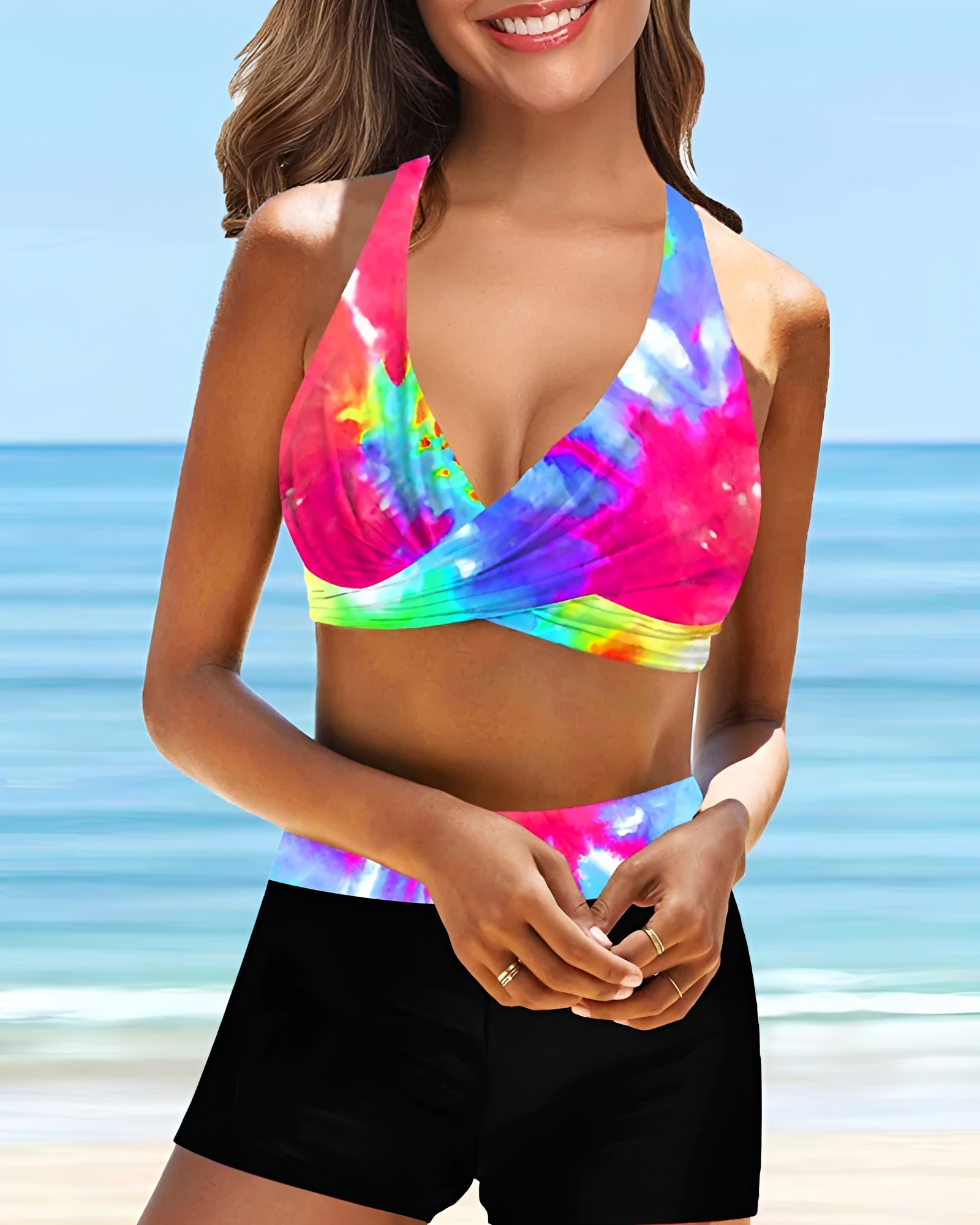 Maja - Conjunto de Bikini con Cuello Halter Cruzado