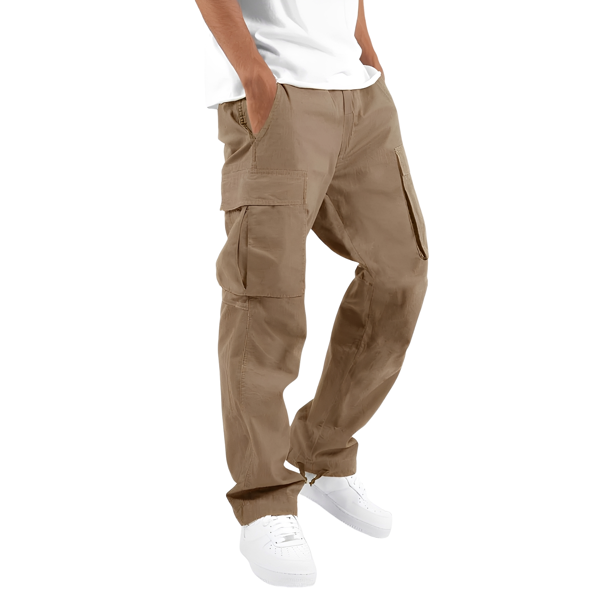 Cooper - Pantalones cargo anchos para hombre con cordón