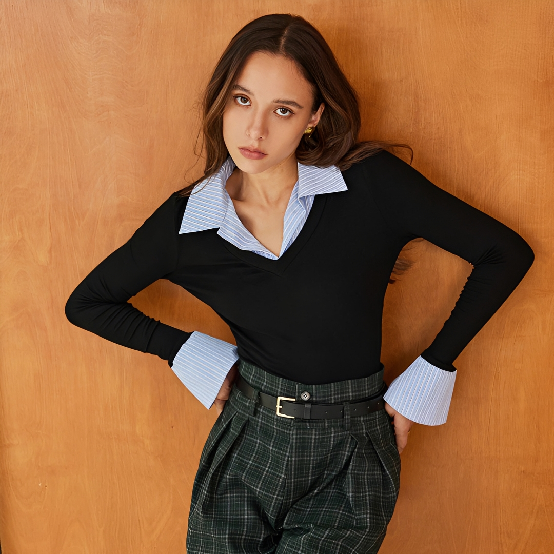 Venedita - Camisa Cómoda de Manga Larga