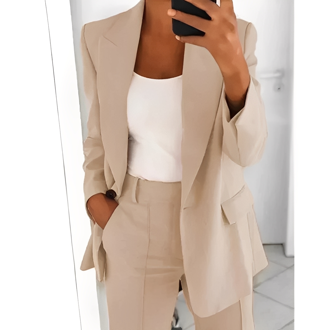 Alexes - Conjunto de blazer y pantalón para damas