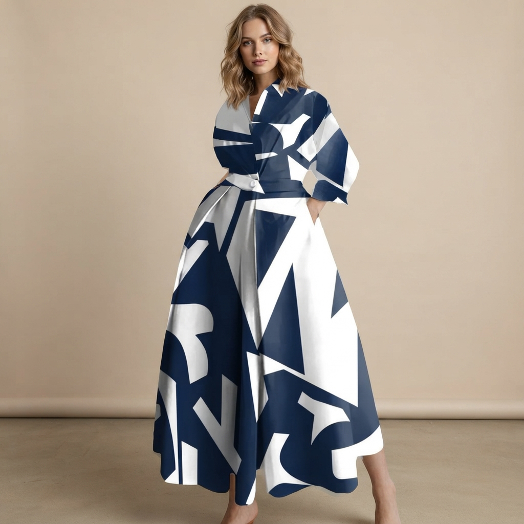 Laverne - Vestido Midi Elegante de Corte Suelto