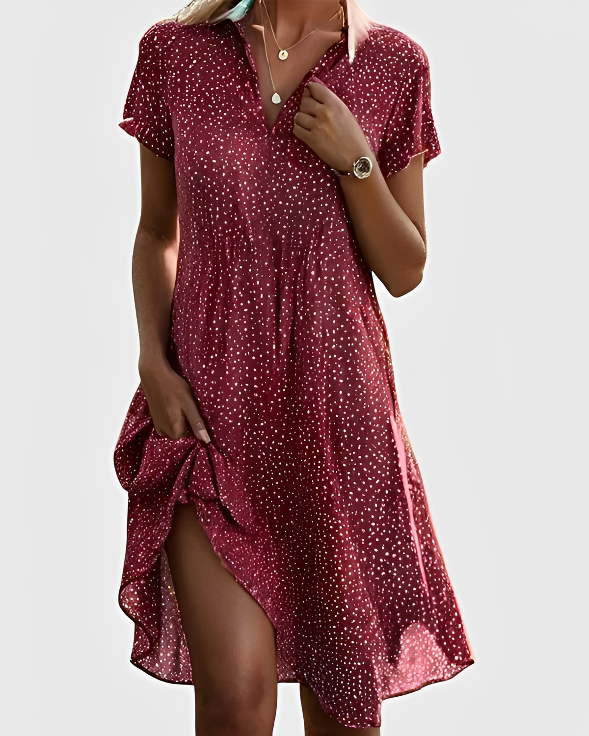 Vivella - Vestido Midi Elegante con Cuello en V