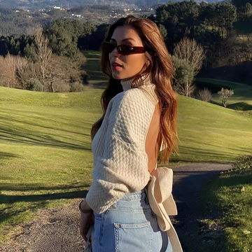 Adelyn - Suéter de Moda con Lazo en la Espalda