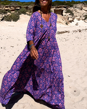 Lucienne - Vestido de Moda con Cuello en V