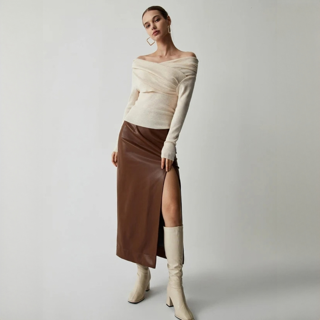 Yasmin - Elegante top sin hombros