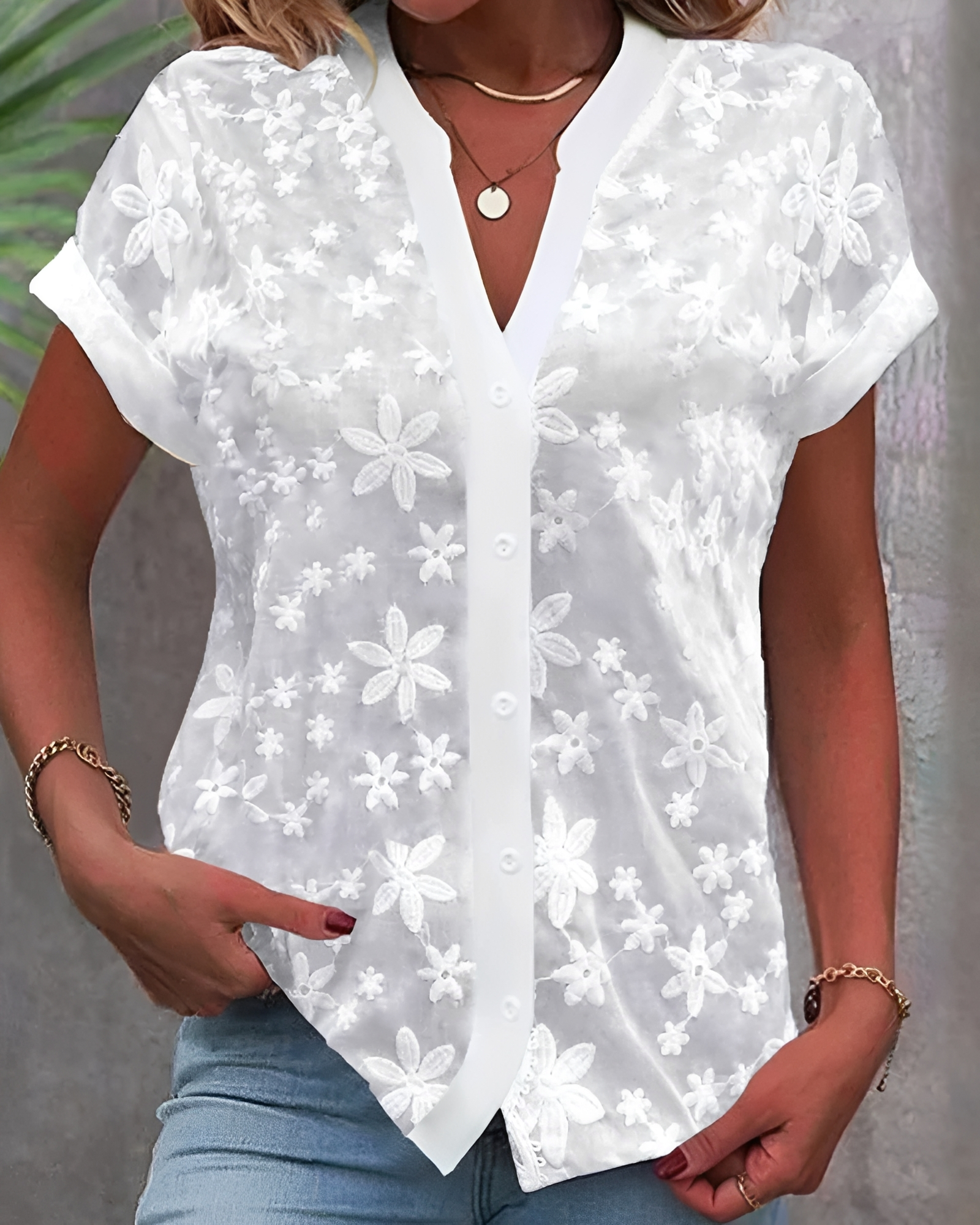 Delaney - Blusa Elegante con Botones
