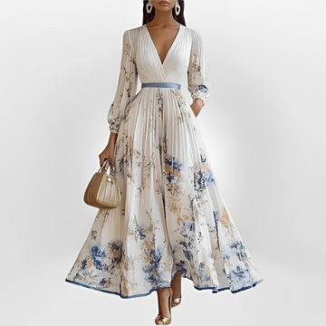 Klarise - Vestido Elegante de Cuello en V Cruzado