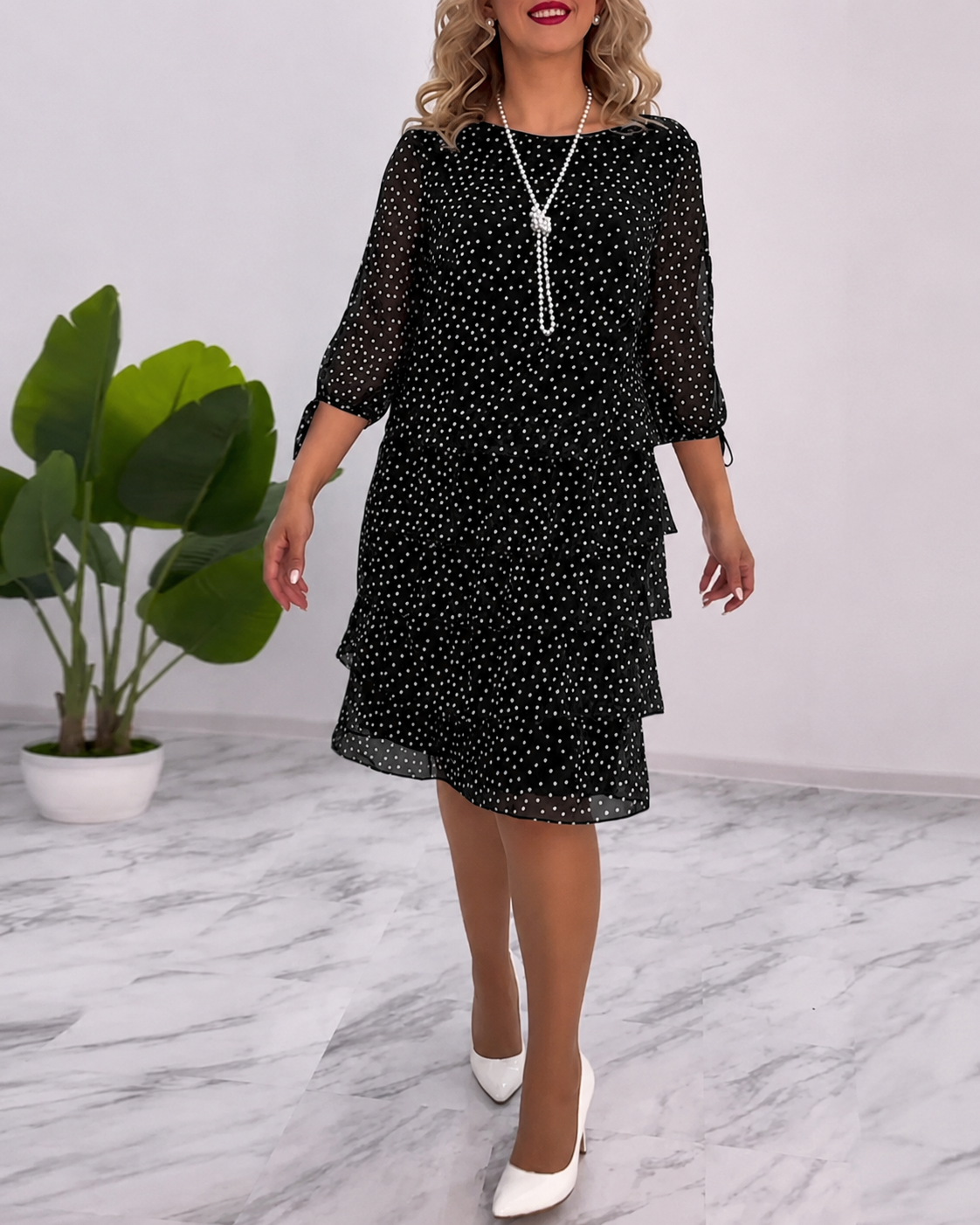 Bezia - Vestido Midi Estiloso en Capas