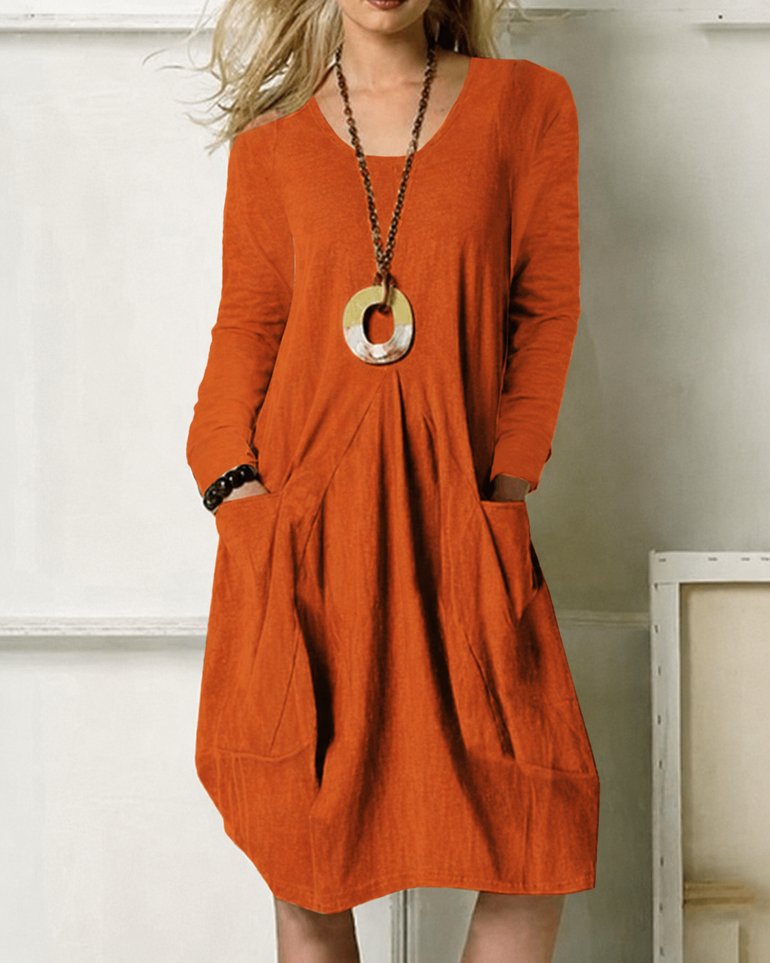 Eulalie - Vestido Estiloso con Bolsillos Sueltos