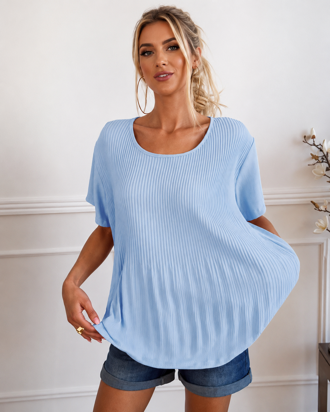 Rainelda - Blusa Plisada Elegante