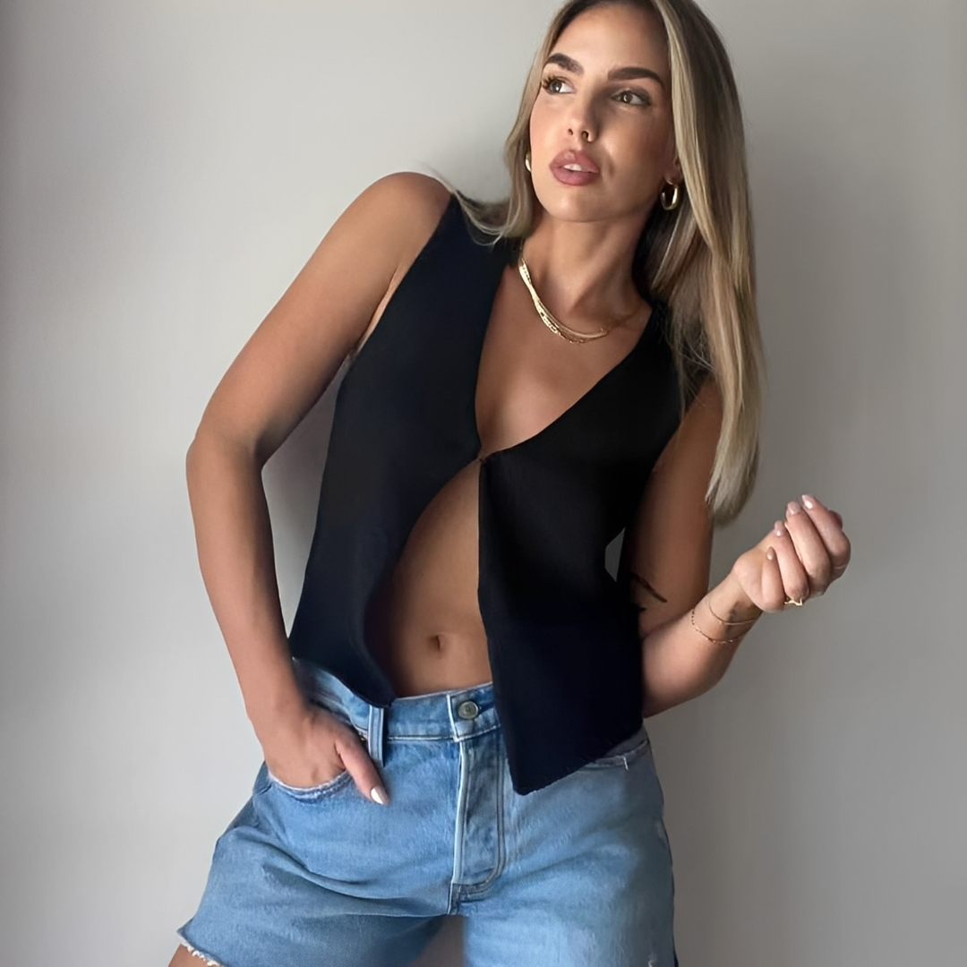 Ellaine - Chaleco Chic Sin Mangas