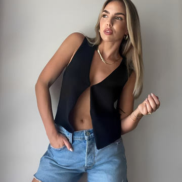 Ellaine - Chaleco Chic Sin Mangas