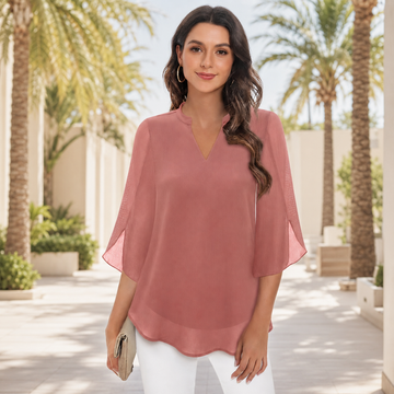 Arsine - Blusa Elegante de Corte Suelto con Cuello en V