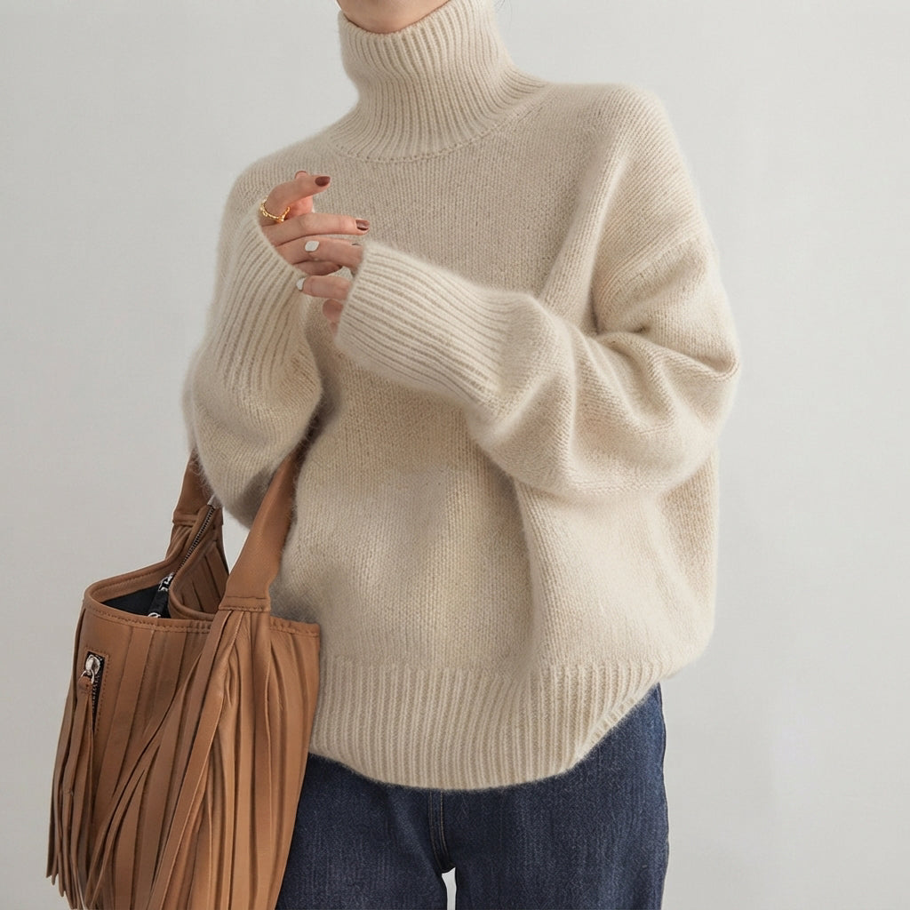 Lea - Suéter de cuello alto elegante para mujer