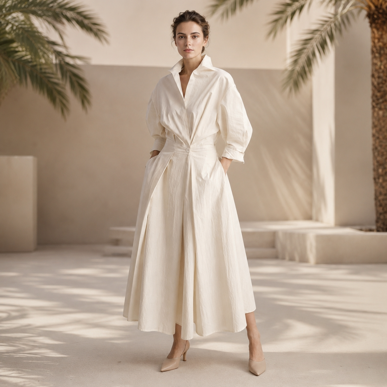 Laverne - Vestido Midi Elegante de Corte Suelto