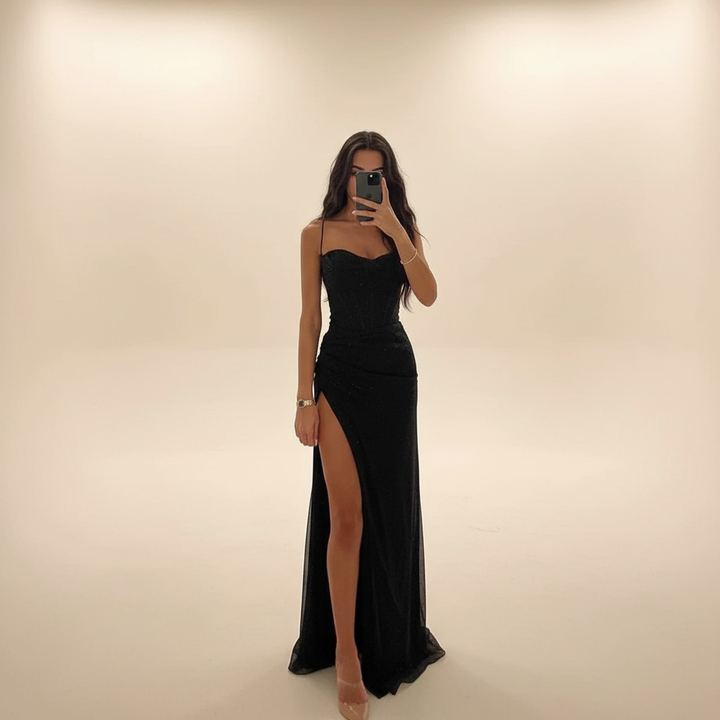 Monique - Vestido Maxi con Abertura a la Moda