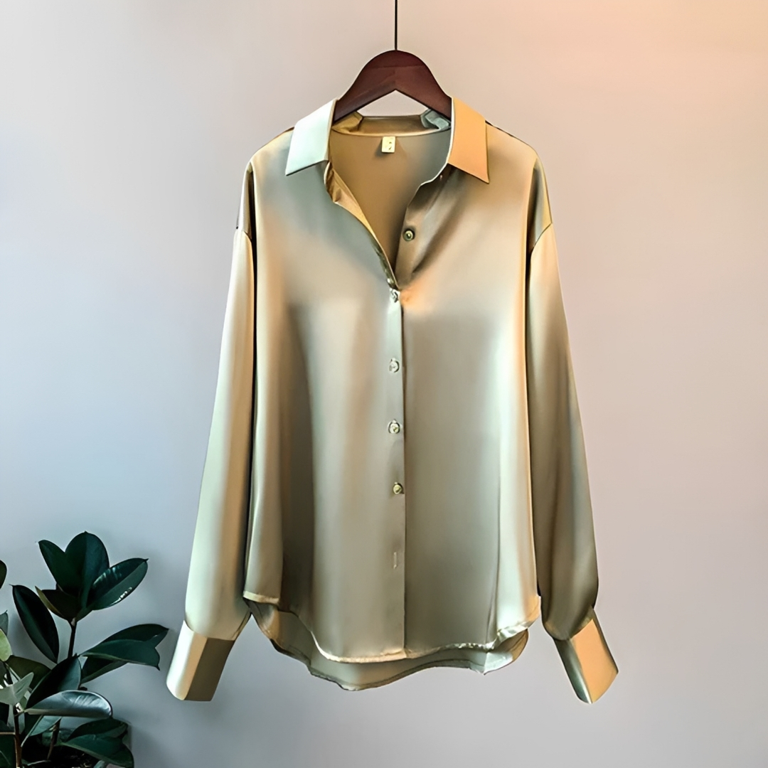 Zaniyah - Camisa Brillante de Manga Larga