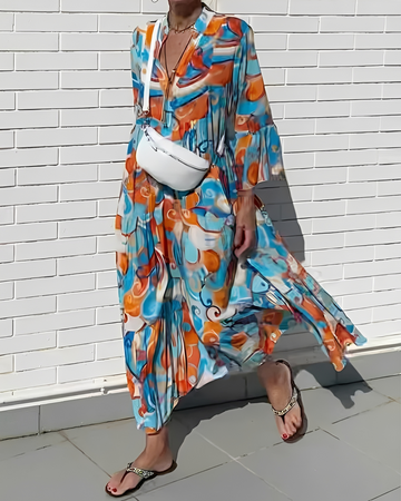 Giana - Vestido Midi Cómodo con Cuello en V