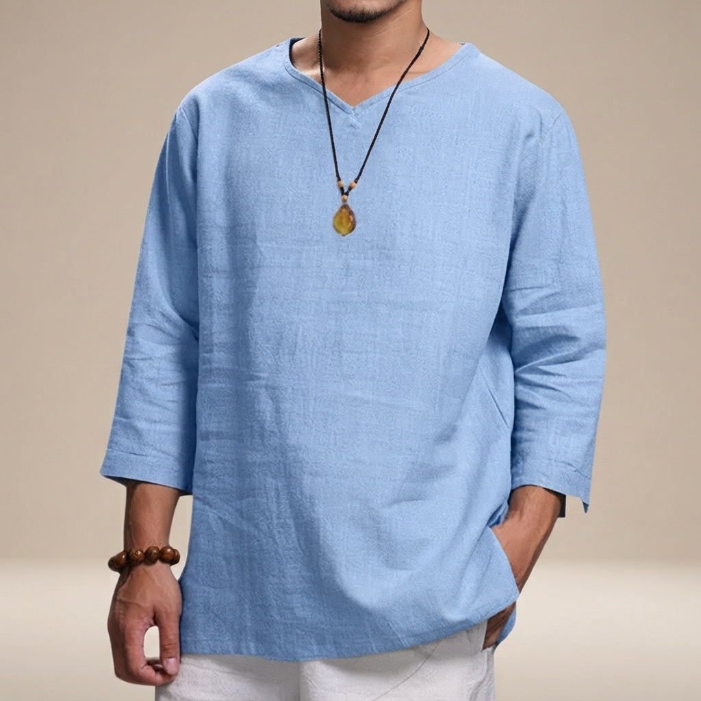 Edwin - Camisa Casual Holgada con Cuello en V