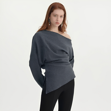 Gellie - Top de cuello asimétrico a la moda