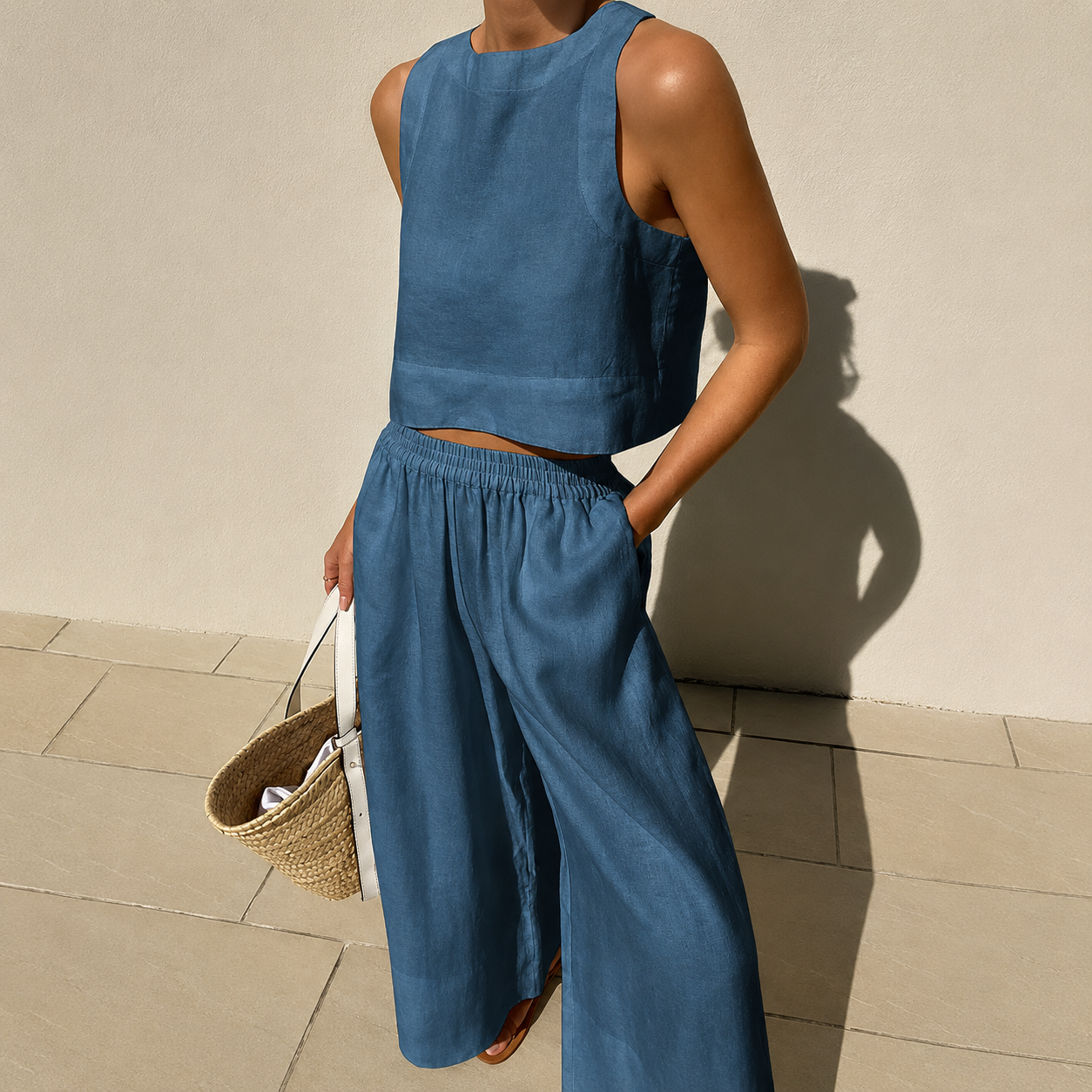 Thelma - Conjunto de Pantalones de Corte Relajado Casual
