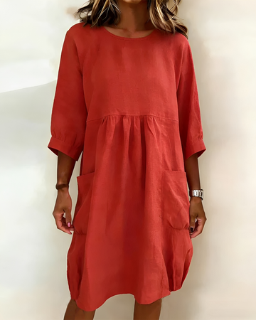 Shadia - Vestido Midi de Ajuste Suelto Casual