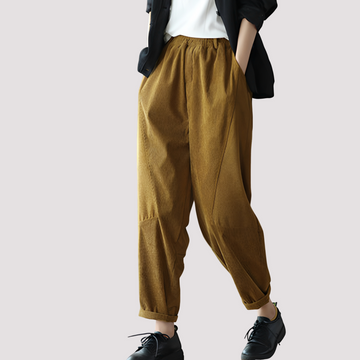 Stella - Pantalones harem casuales con cintura elástica para damas