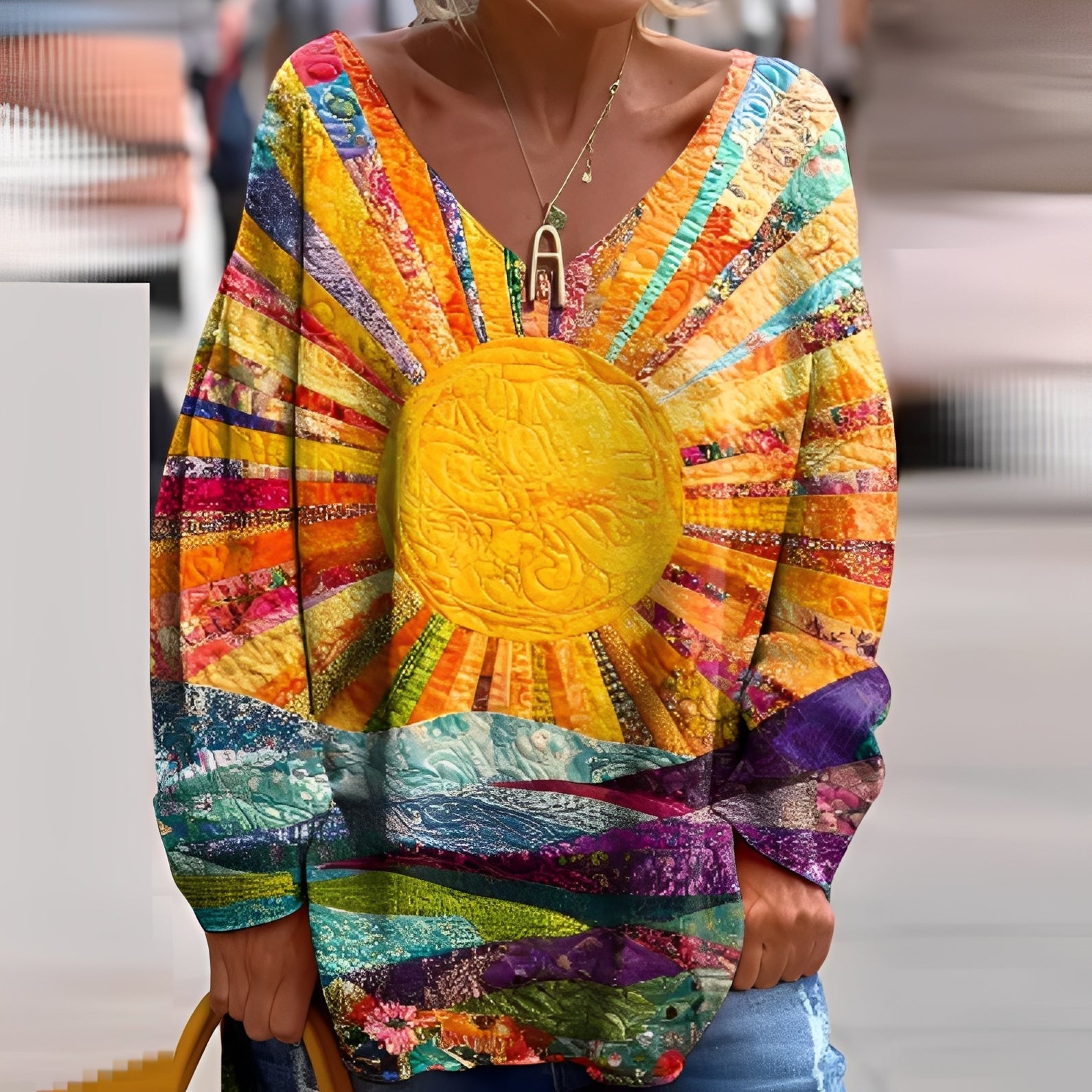 Sidonie - Blusa colorida y holgada para damas
