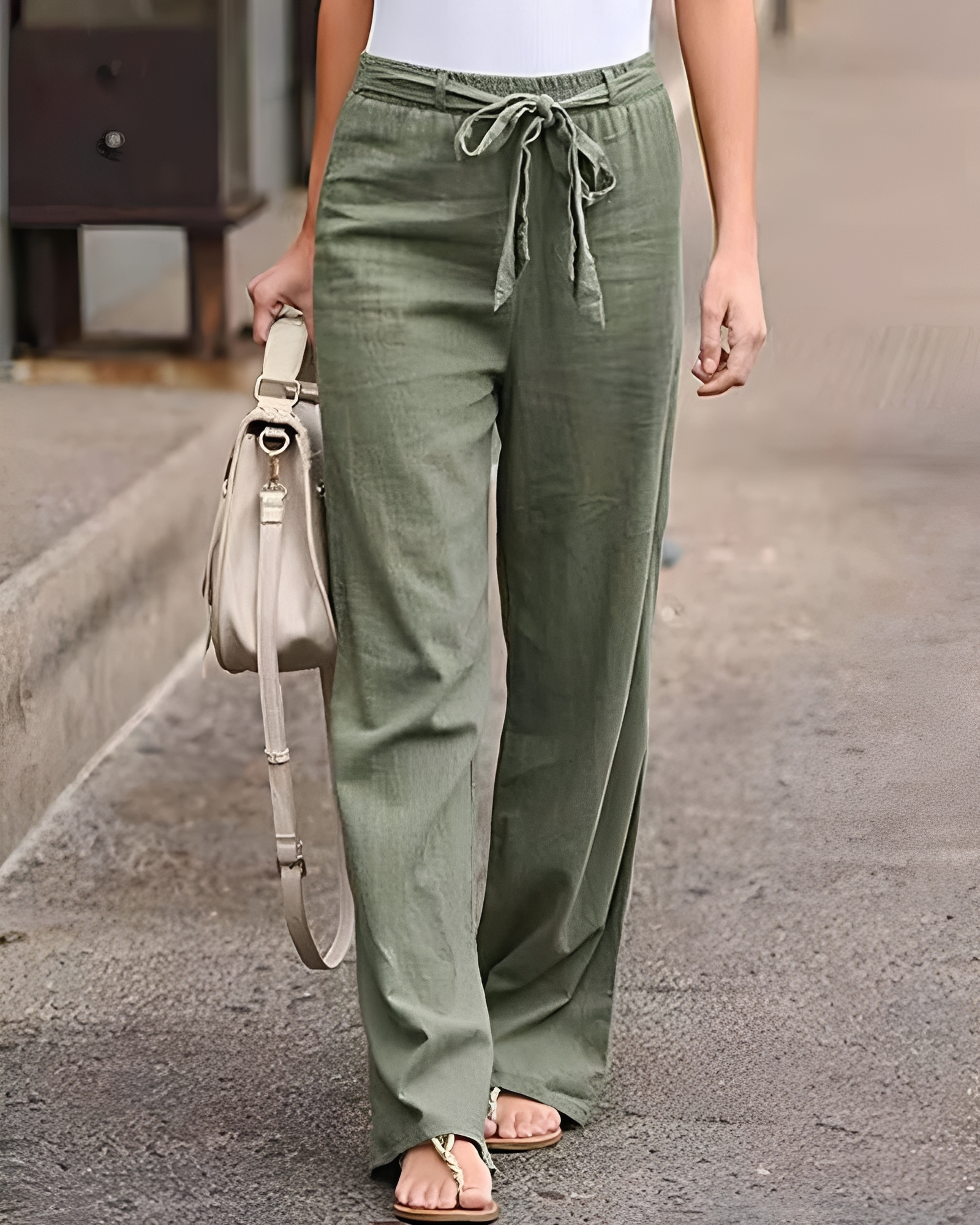 Saniyah - Pantalones con Cintura Elástica y Cordón