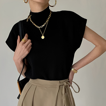 Lesley - Suéter cómodo con cuello alto