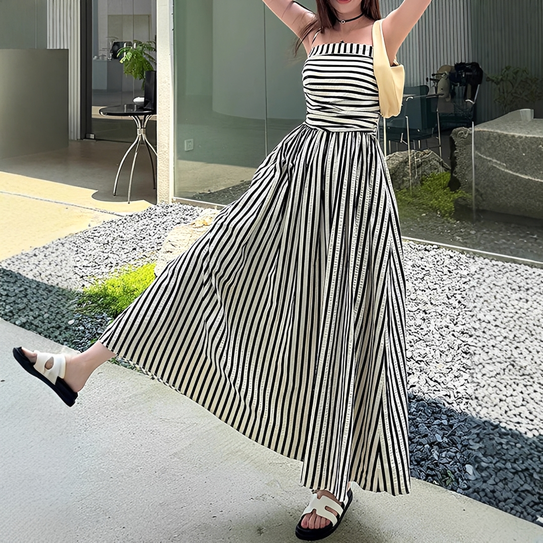 Cindy - Vestido Maxi Elegante a Rayas
