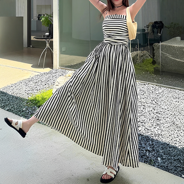 Cindy - Vestido Maxi Elegante a Rayas