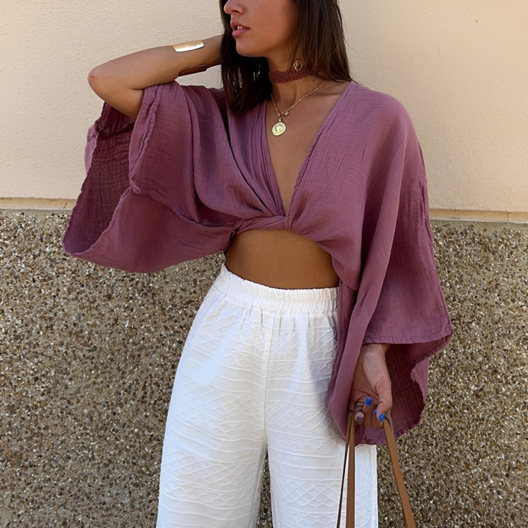Arabella - Blusa Elegante con Lazo al Frente