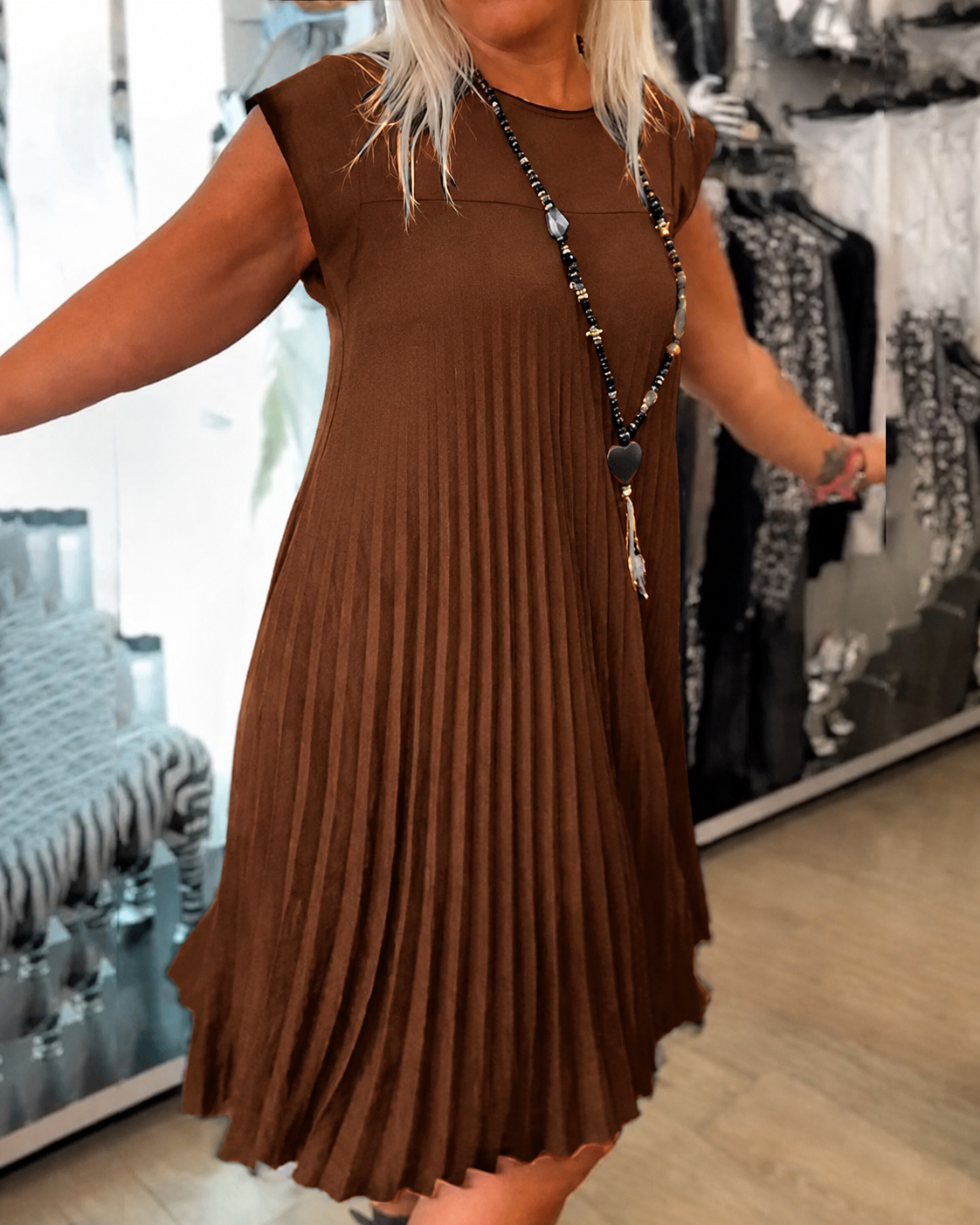 Angélique - Vestido Casual Plisado