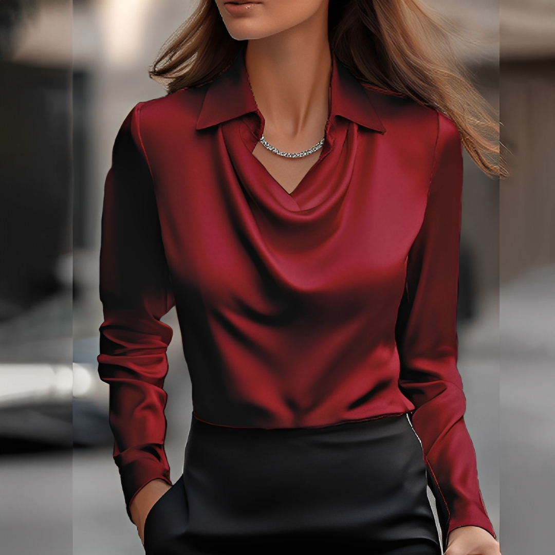 Laurentine - Blusa sofisticada con mangas largas para mujeres