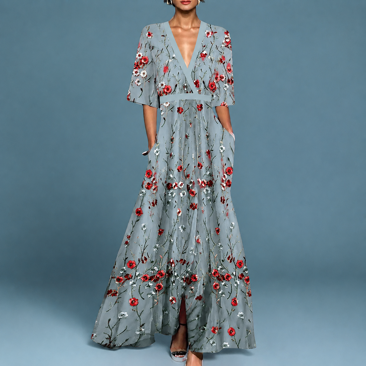 Laure - Elegante Vestido Flowy con Cuello en V